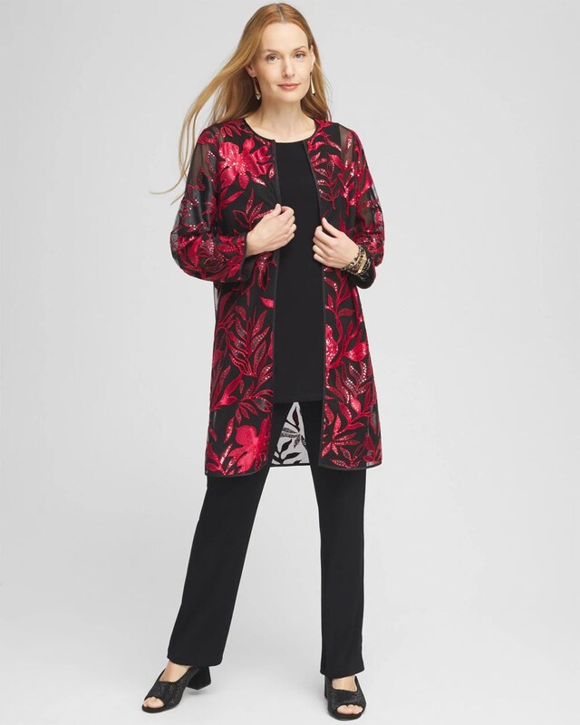 Travelers Collection Leaf Embroidered Jacket - image 2
